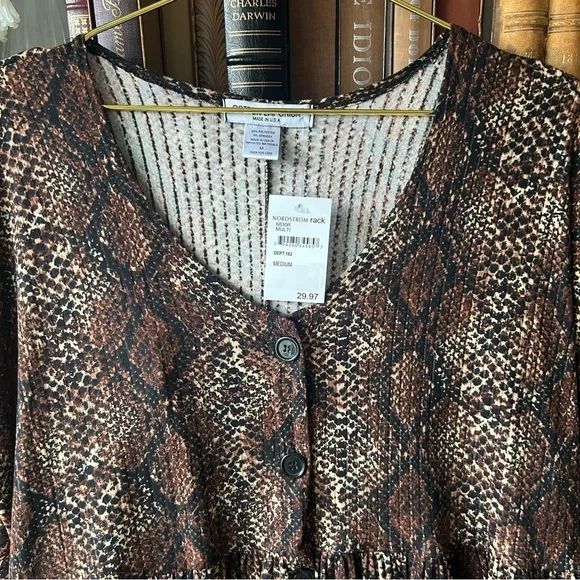 Cotton Emporium Brown Snakeskin Oversized Babydoll Dress - Picture 6 of 12
